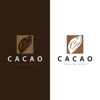 chocola Boon logo, chocola fabriek ontwerp met gemakkelijk zaad blad en stam concept, voor bedrijf branding vector