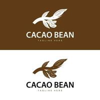 chocola Boon logo, chocola fabriek ontwerp met gemakkelijk zaad blad en stam concept, voor bedrijf branding vector