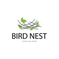 vogel nest logo, gemakkelijk vogel huis illustratie sjabloon ontwerp vector