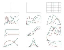 werving van exponentieel groei en logistiek groei. tekening illustratie diagram van neiging pictogrammen voor bedrijf, winst, presentaties en Onderzoek. vector