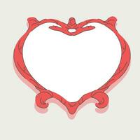 blanco hart afbeelding kader in wijnoogst Victoriaans stijl. retro sieraden voor liefhebbers. vlak vector illustratie Aan wit achtergrond