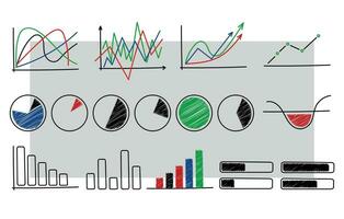 reeks bedrijf diagram, tekening stijl. bedrijf diagram grafieken. vector grafiek