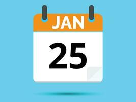 25 januari. vlak icoon kalender geïsoleerd Aan blauw achtergrond. vector illustratie.
