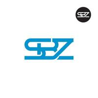 brief sbz monogram logo ontwerp vector