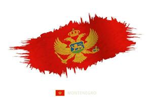 geschilderd penseelstreek vlag van Montenegro met golvend effect. vector