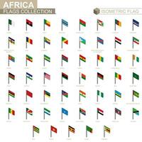 isometrische vlag verzameling, landen van Afrika. vector