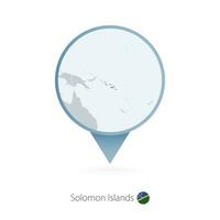 kaart pin met gedetailleerd kaart van Solomon eilanden en naburig landen. vector