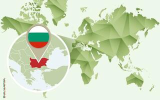 infographic voor bulgarije, gedetailleerd kaart van bulgarije met vlag. vector
