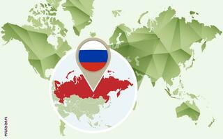 infographic voor Rusland, gedetailleerd kaart van Rusland met vlag. vector