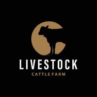 koe logo, gemakkelijk vee boerderij ontwerp, vee silhouet, vector insigne voor bedrijf merk