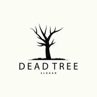 droog boom logo, dood boom fabriek ontwerp vector silhouet illustratie sjabloon