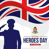 nationaal heroes dag. de dag van kaaiman eiland illustratie vector achtergrond. vector eps 10