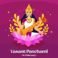 gelukkig vasant panchami dag. de dag van Indië vasant panchami dag illustratie vector achtergrond. vector eps 10