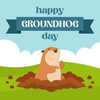 gelukkig groundhog dag. groundhog dag illustratie vector achtergrond. vector eps 10