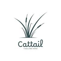 cattail gras logo sjabloon vector illustratie