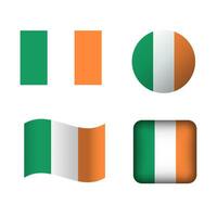 vector Ierland nationaal vlag pictogrammen reeks