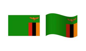 rechthoek en Golf Zambia vlag illustratie vector