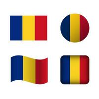 vector Roemenië nationaal vlag pictogrammen reeks