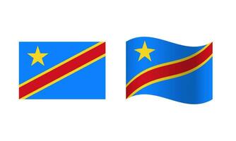 rechthoek en Golf democratisch republiek van de Congo vlag illustratie vector