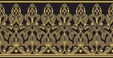 vector gouden naadloos oosters nationaal ornament. eindeloos etnisch bloemen grens, Arabisch volkeren kader. Perzisch schilderen.