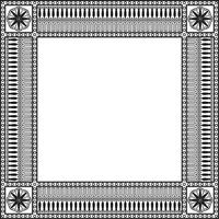 vector monochroom zwart plein klassiek Grieks meander ornament. patroon van oude Griekenland. grens, kader van de Romeins rijk