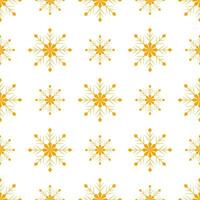 een gemakkelijk, naadloos patroon van gouden sneeuwvlokken. vector illustratie voor kaarten, spandoeken, flyers, affiches, textiel, omhulsel papier. Kerstmis en nieuw jaar.