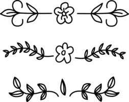 hand- getrokken ornament verdeler verzameling, hand- getrokken clip art, borders clip art ontwerp element, tekening verdelers, hand- getrokken lijn grenzen, blad ontwerp, wijnoogst ornamenten, decoratie element vector