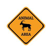 wild geit dier waarschuwing verkeer teken vlak ontwerp vector illustratie