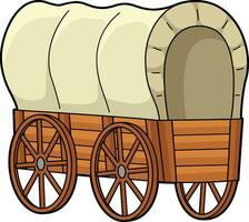 wagon voertuig tekenfilm gekleurde clip art illustratie vector