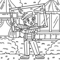 circus mime kleur bladzijde voor kinderen vector