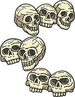 halloween schedel tekenfilm gekleurde clip art vector