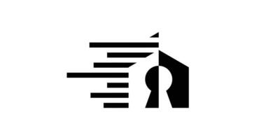 logo ontwerp combineren de vorm van een huis met een slot of veiligheid. vector