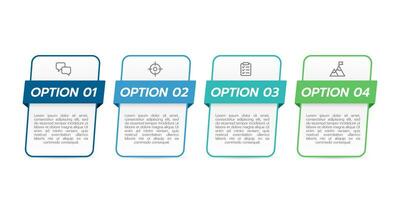 4 kaders ontwerp sjabloon. infographic 4 opties naar succes. vector illustratie.