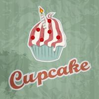 cupcake retro achtergrond. vector illustratie