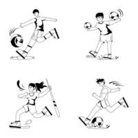 bundel van sporter glyph illustraties vector