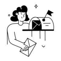 modieus Bezig met verzenden mail vector