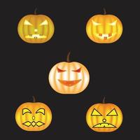 element halloween pompoen set vector