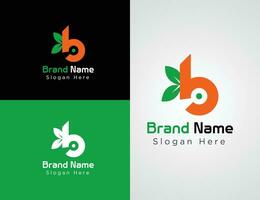 eco vriendelijk brief b logo ontwerp reeks vector