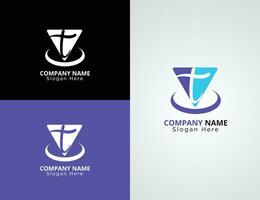 brief t logo ontwerp vector