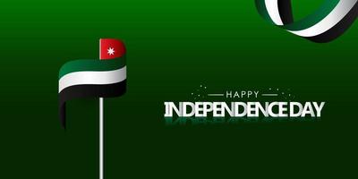 gelukkige onafhankelijkheidsdag ontwerpachtergrond van Jordanië vector