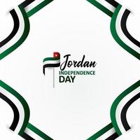 gelukkige onafhankelijkheidsdag ontwerpachtergrond van Jordanië vector