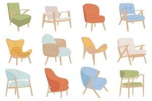 stoelen reeks in scandinavische stijl . vector