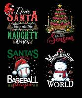 Kerstmis typografie t overhemd ontwerp, Kerstmis decoratie, kaarten, t overhemden, mok, hoodies andere prints met woorden en vakantie elementen vector