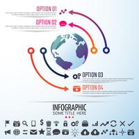 Wereldkaart Infographics ontwerpsjabloon vector