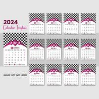 vector 2024 kalender ontwerp sjabloon voor gelukkig nieuw jaar