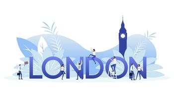 Londen stad horizon. toren van Londen. Engels stedelijk landschap vector