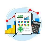 financieel audit Onderzoek analyse. gegevens analyse. analytisch financiën diagram rapport. vector