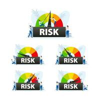 risico niveau meter. beheren en verzachtend risico's voor een beveiligen en geslaagd toekomst vector