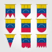 vlag van venezuela in verschillende vormen vector