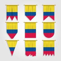 vlag van colombia in verschillende vormen, vlag van colombia in verschillende vormen vector